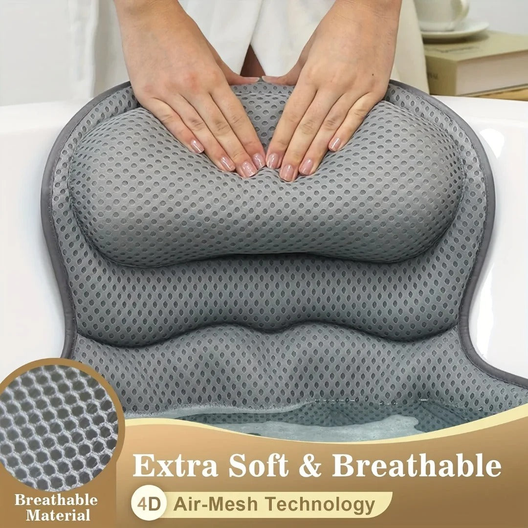 Ergonomic Bath Pillow — Neck & Shoulder Support for Long Soaks Ergonomic Bath Pillow — Neck & Shoulder Support for Long Soaks