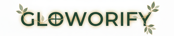 The word 'GLOWORIFY' is displayed in a dark green sans-serif font against a solid white background.