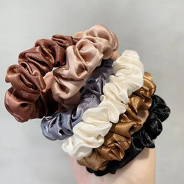 Satin Scrunchie Set for No-Crease Hair Styling